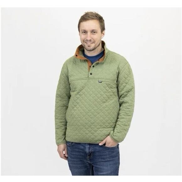 Rock Monkey Quilted Pullover, Green Size Men’s XXL, Comfortable Cotton, Snaps - Picture 2 of 7